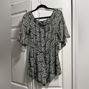 Leaf Print Women's Romper